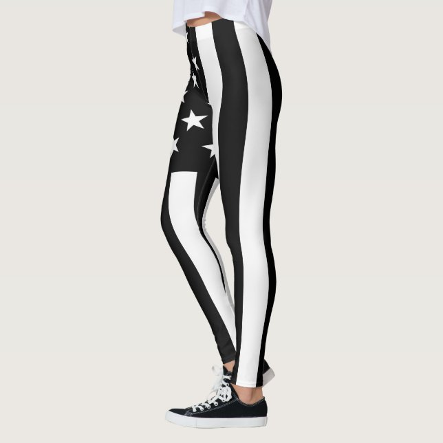 USA-flagga Amerikansk Svart Vit Leggings (Vänster)