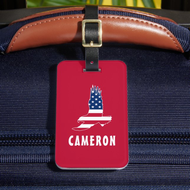 USA flagga Amerikanska öre Amerika 4 juli Namn Bagagebricka (Framsida Insitu 2)