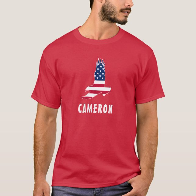 USA flagga Amerikanska öre Amerika 4 juli Namn T Shirt (Framsida)