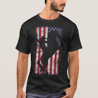 USA flagga Amerikanska Pridet Texas Equestrian 4th T Shirt