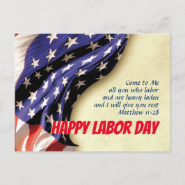 USA flagga-anpassad LYCKLIG LABOR DAY Scripture Helg Vykort