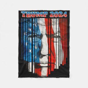 USA Flagga Ansikte Trump Vintage Donald Trump 4:e Fleecefilt