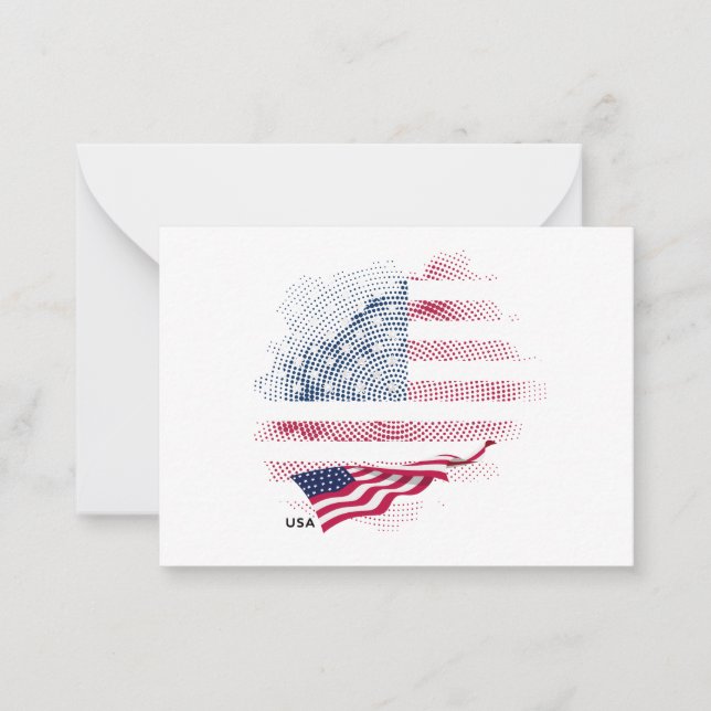 USA-flagga Anteckningskort (Framsida)