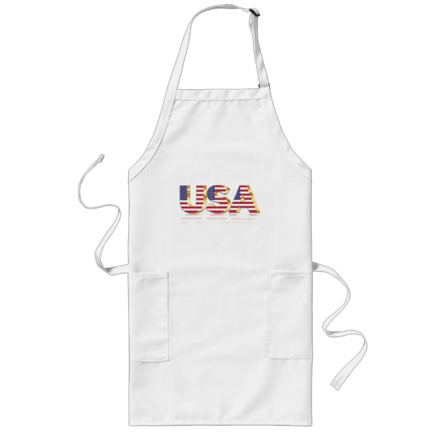 USA flagga Apron Förenta staterna Långt Förkläde (Framsidan)
