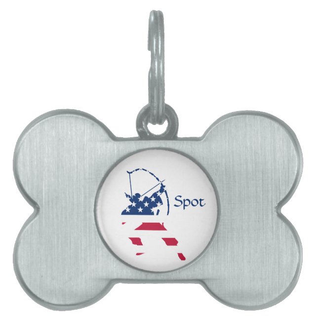 USA-flagga Archery American ID-bricka Husdjur (Framsidan)