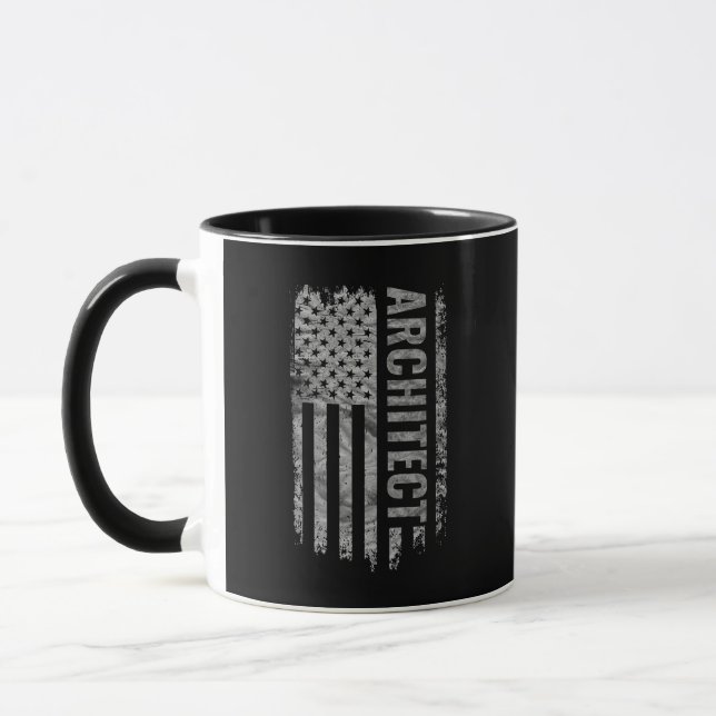 USA Flagga Arkitekt Distressed design Mugg (Vänster)