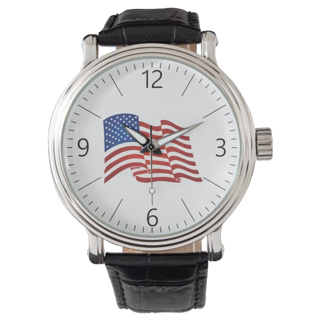 USA flagga Armbandsur (Framsida)