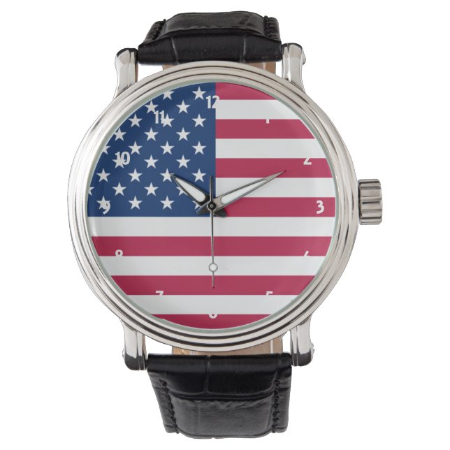 USA flagga Armbandsur (Framsida)