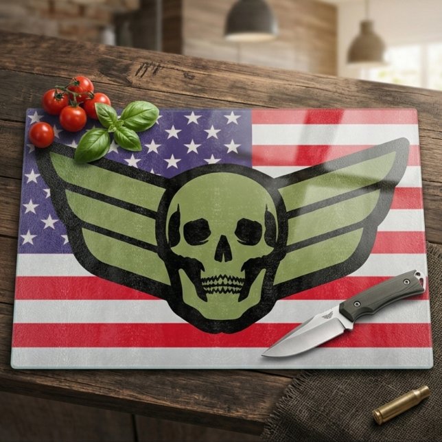 USA Flagga Armé Dödskalle Vingar (Skapare uppladdad)