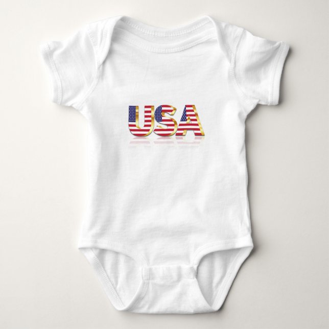 USA flagga Baby Bodykosti eller T-Shirt (Framsida)