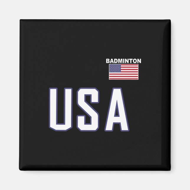 USA flagga Badminton Team Coola Player Equipment M Magnet (Framsidan)