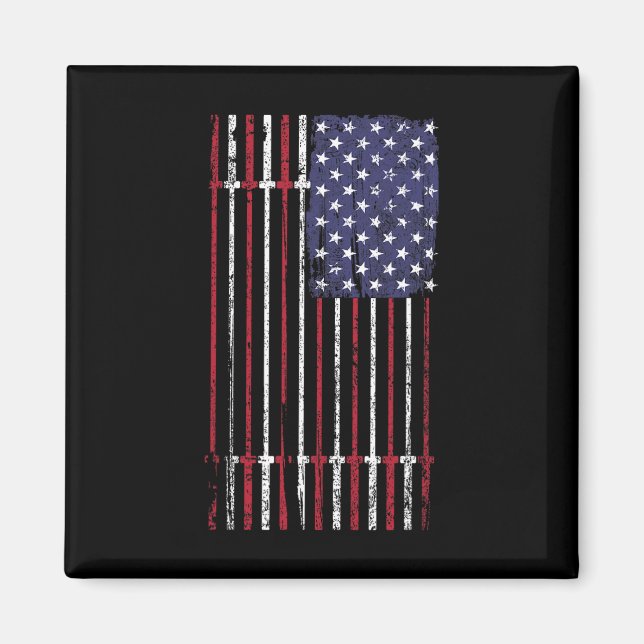 USA flagga Barbell för kvinnor i Manar Magnet (Framsidan)