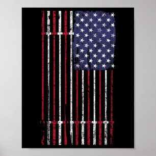 USA flagga Barbell för kvinnor i Manar Poster