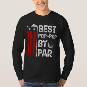 USA flagga bästa popp-popp per par Golfer Fars dag T Shirt