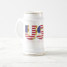 USA flagga Beer Stein Sejdel
