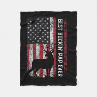 USA flagga Best Buckin'Pap All Hjort Hunting Far Fleecefilt