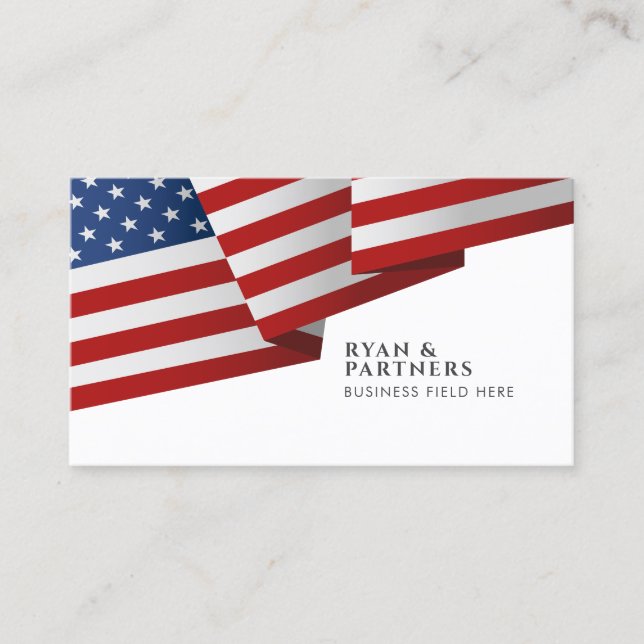USA flagga | Beteckningar | Art White Visitkort (Framsida)