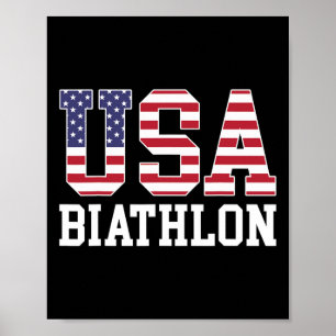 USA flagga biatlonist - amerikansk biatlonist för Poster