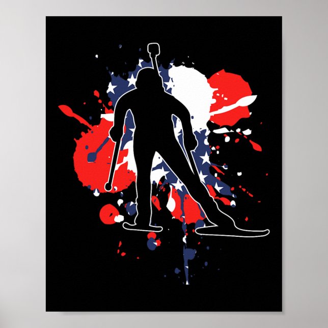 USA flagga biatlonist - Amerikanska biatlon Poster (Framsidan)