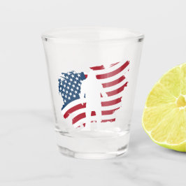 USA Flagga Bigfoot Whiskey Shot Glass