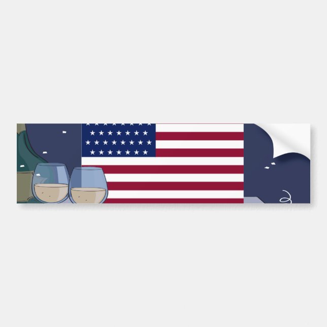 USA flagga_ Bildekal (Framsidan)