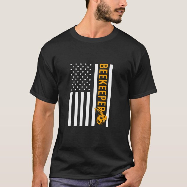 USA flagga biodling T Shirt (Framsida)