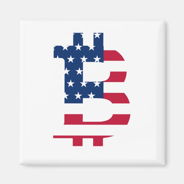 USA flagga Bitcoin-Bitcoin-Cryptocurrency-Blockcha Magnet (Framsidan)