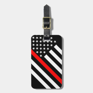 USA flagga Black and White Thin Red Line Bagagebricka