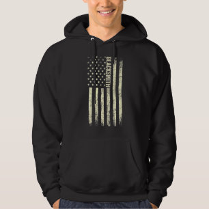USA flagga Blacksmithing Proud American Blacksmith Hoodie