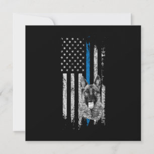 USA flagga Blue Line Flagga Police Hund Policeman Inbjudningar