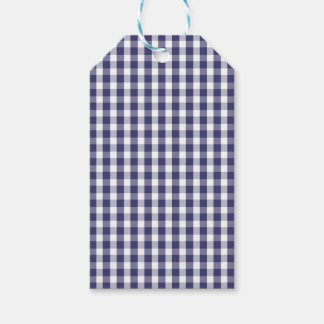 USA flagga Blue och White Gingham Checked Presentetikett