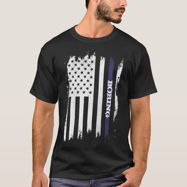 USA flagga Blue Rand Personlig Namn T Shirt (Framsida)