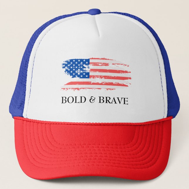 USA FLAGGA BOLD & MODIG HAT KEPS (Framsida)