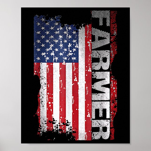 Usa Flagga Bonde För 4:e Juli  Poster (Framsidan)
