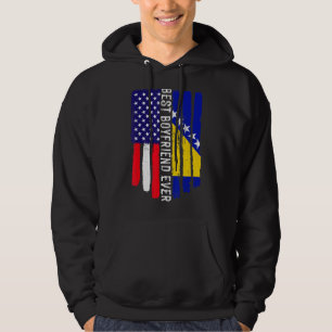 USA flagga & Bosnien och Hercegovina Flagga Best B Hoodie