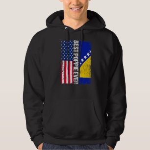 USA flagga & Bosnien och Hercegovina Flagga Best P Hoodie