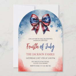 USA flagga Bow 4:e juli Party Arch Inbjudningar