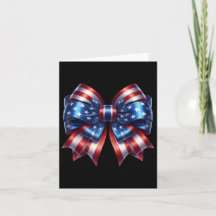 Usa Flagga Bow Coquette Söt Kvinnor Flickor Minnes Kort