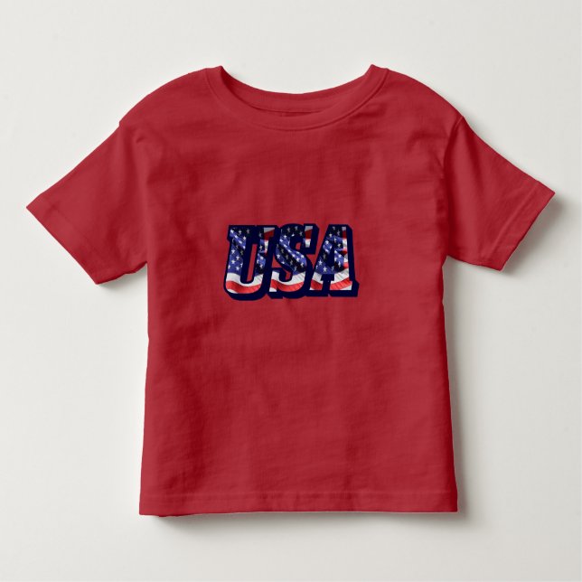 USA flagga Brev, Amerikanska Flagga T-Shirt (Framsida)