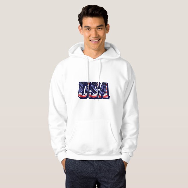 USA flagga Brev, Flagga Manar, sockerskjorta Sweatshirt Med Luva (Hel framsida)