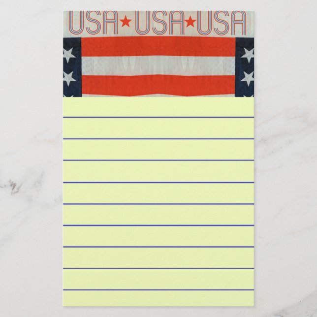 USA flagga Brevpapper (Framsida)