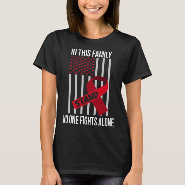 USA flagga Burgundy Ribbon Products Brain Aneurysm T Shirt (Framsida)