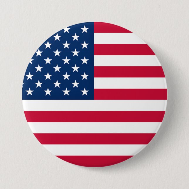 USA flagga Button American Flagga Patriotic Gift Knapp (Framsida)