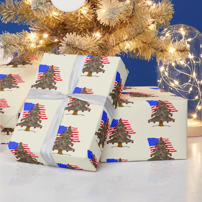 USA flagga Camouflage jul Presentpapper (Helgdagar)