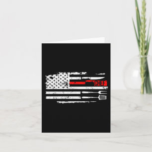 USA flagga Chef Knivar Bbq Cooking Funny Job Birth Kort
