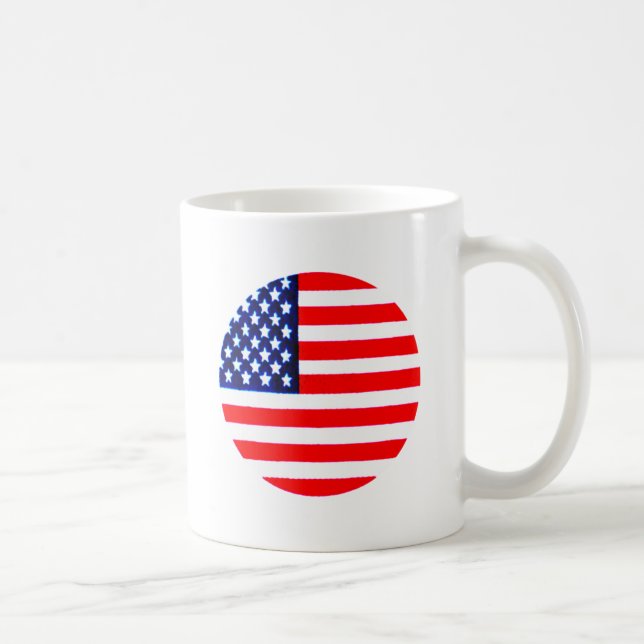 USA flagga Circle Tdhe MUSEUM Zazzle Kaffemugg (Höger)