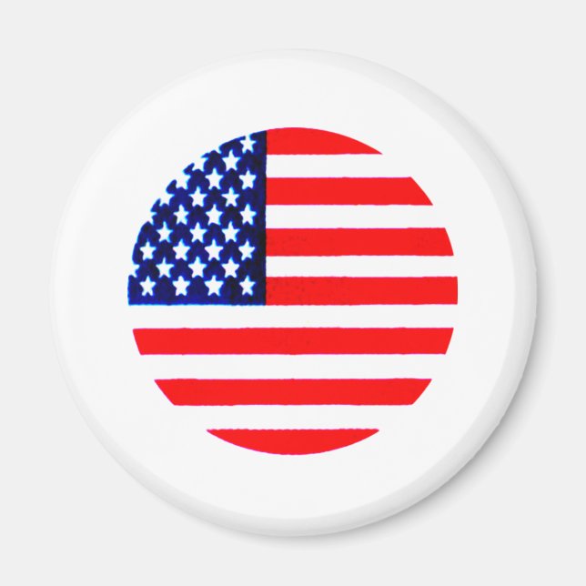 USA flagga Circle Tdhe MUSEUM Zazzle Magnet (Framsidan)