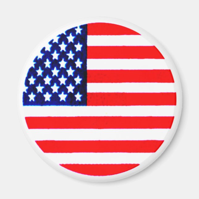 USA flagga Circle Tdhe MUSEUM Zazzle Magnet (Framsidan)