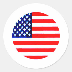 USA flagga Circle Tdhe MUSEUM Zazzle Runt Klistermärke