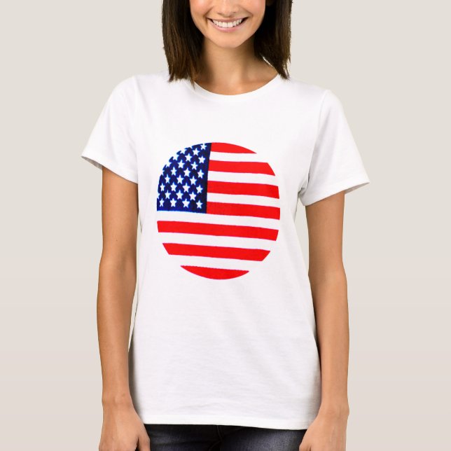 USA flagga Circle Tdhe MUSEUM Zazzle T Shirt (Framsida)